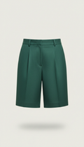 Relaxed Tailored Shorts in Deep Palm